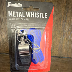 Franklin Safety Whistle Lip Guard, Blue Lanyard, 360° Swivel Clamp Silver