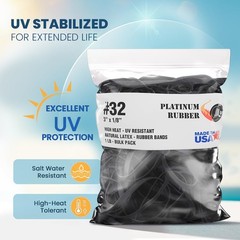 Black High Heat UV Resistant #32 Platinum Rubber 32-1/4lb (Pack of 2),