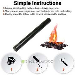 3PCS Huge 1/2 x 5 Ferrocerium Rod Flint Fire Starter Magnesium Outdoor Camping