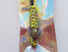 Knife Lanyard 550 Paracord Marvel Venom Half Skull UV Reactive Yellow Grey Black
