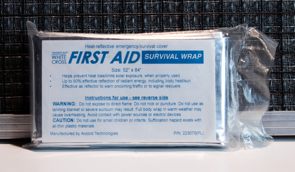 White Cross Thermal Heat Reflective Emergency Survival Wrap Space Blanket 52″x84