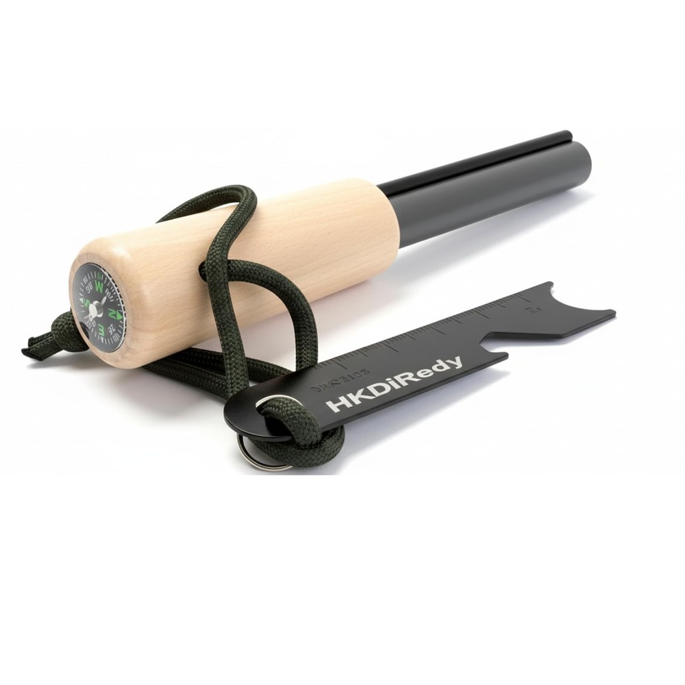 Brand Fire Starter Ferro Rod – 39/64″ Thick Starter with Compass,Fire Starter…