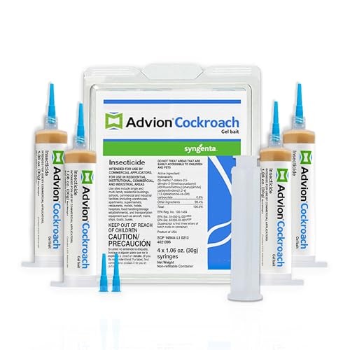 Advion Cockroach Gel Bait, 4 Tubes, German Roach Insect Pest Control, Indoor &