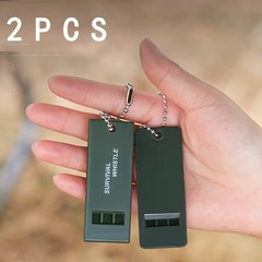 2 Pack Survival Emergency Whistles Loud Safety Signal Keychain Camping Hiking