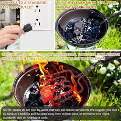 ASNAMA Electric Charcoal Starter,800w Grill Lighter Electric Fire Starter