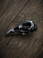 Raven Skull Keychain – Pewter Keychain for Bikers – Made in The USA
