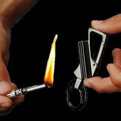 Outdoor Kerosene Lighter Metal Keychain Refillable Fire Starter Survival Gear