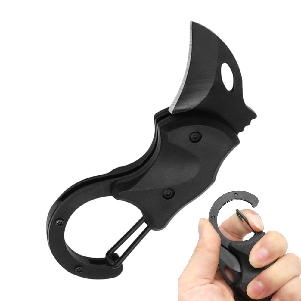 2PCS Multifunctional Keychain Pocket Knife Carabiner Survival Gear Self Defense