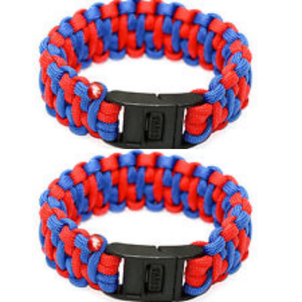 2 Pieces Chums Wasatch Paracord Survival Bracelet – Blue Red