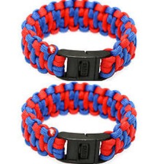 2 Pieces Chums Wasatch Paracord Survival Bracelet – Blue Red