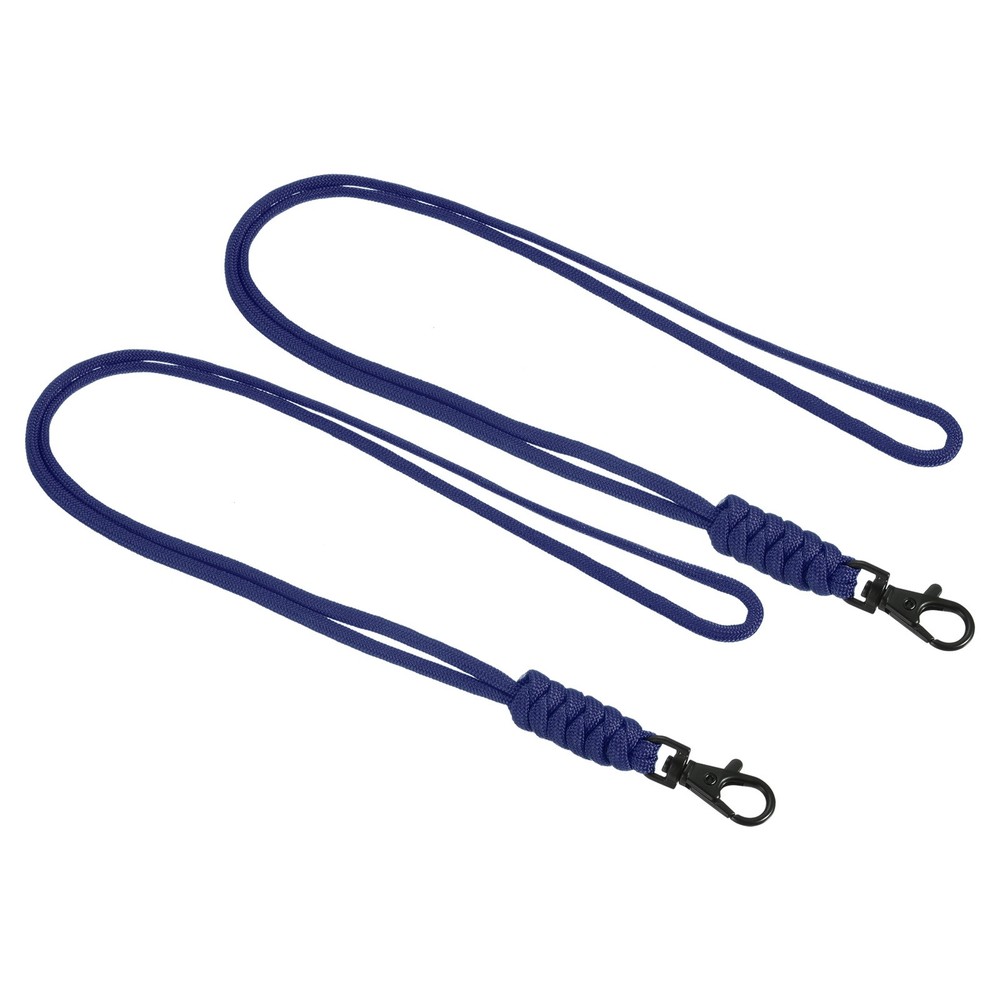 2pcs 19″ Paracord Lanyard Lobster Clasp Necklace Badge Holder Strap Cord, Blue
