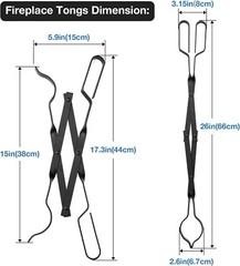 26-Inch Heavy-Duty Campfire Tongs – Premium Black Log Grabber for Safety