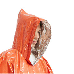 Emergency Survival Rain Poncho Outdoor Raincoat Heat Reflective Waterproof Shiny