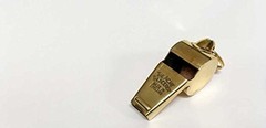 Thunderer 60.5 Polished Brass Whistle Small Gold Referee Coach Sports Safety