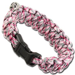 Military Braided Skullz Survival Women’s Outdoor Pink Camo Paracord Bracelet