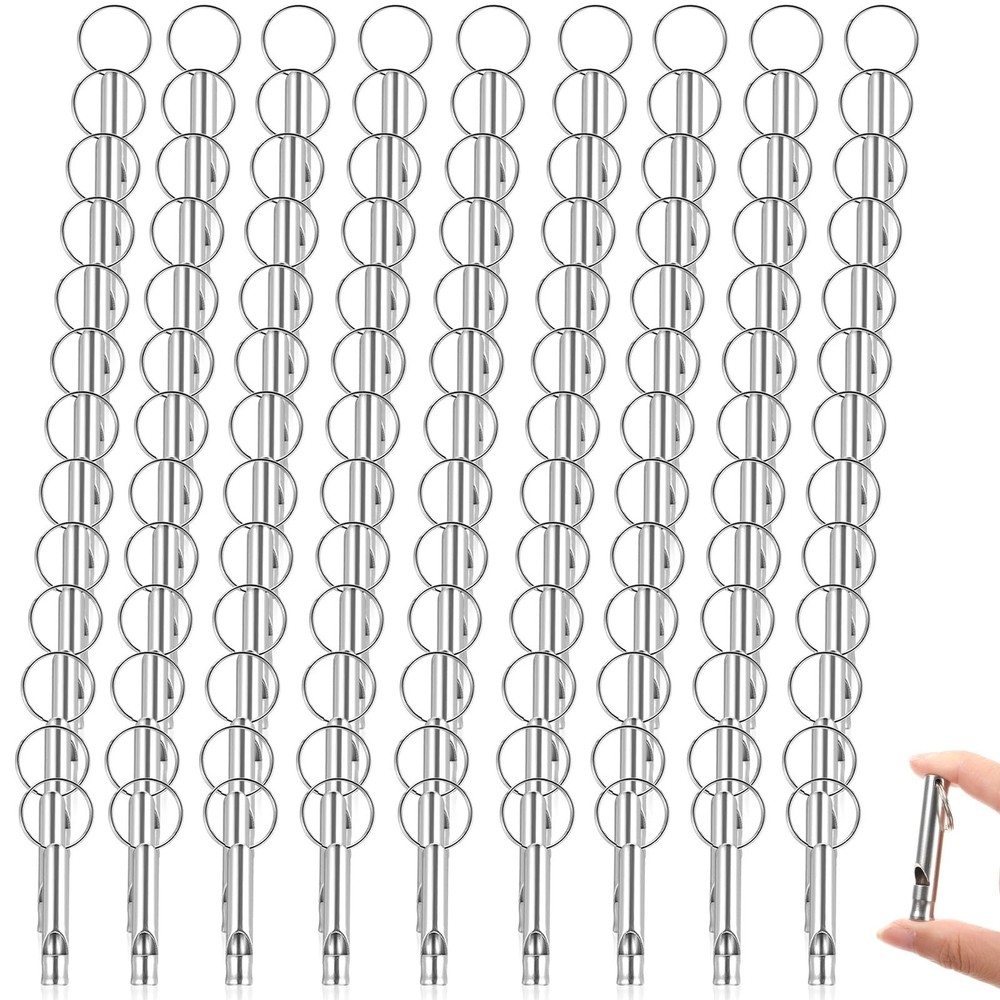 Emergency Whistles with Keychains, 200 PCS Aluminum Survival Whistle Extra Lo…