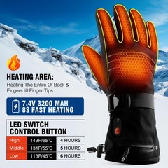 Abxmas Rechargeable Heated Gloves For Men Women7.4V 6400Mah Electric Heated