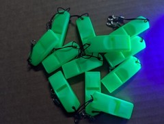 Safety Emergency Whistle Keychain 3D Printed GITD Green