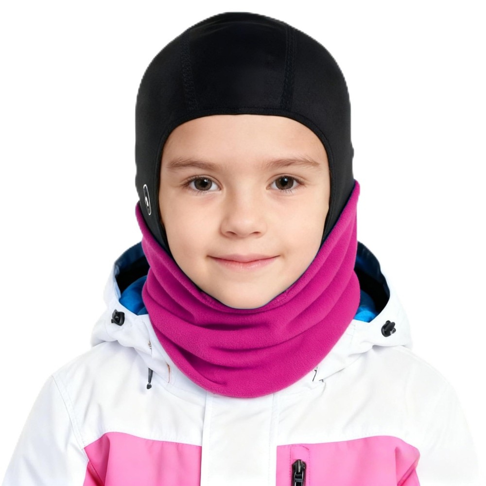 DARCHEN Kids Cotton Neck Gaiter Face Mask One Size, Ski Balaclava – Rosered