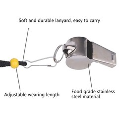 3Pcs Sport Pipes Loud Sound Stainless Steel Pipe with Lanyard in Training Overle…
