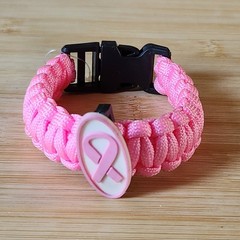 Paracord Breast Cancer Awareness Bracelet Pink Survival Tactical Hiking Jewelry