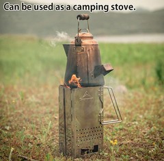 Campingmoon Charcoal Chimney Starter Collapsible Foldable Grill Chimney Stainles