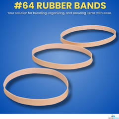 Size 64 Thick Heavy Duty Rubber Bands Beige 380 Pack