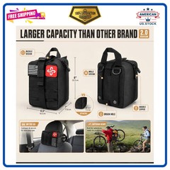 250Pcs Survival Gear Kit with First Aid Supplies Molle Bag and Emergency Tent
