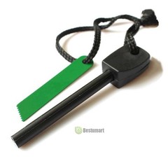 Magnesium Flint Emergency Fire Starter Stick Striker Rod Camping Survival Gear