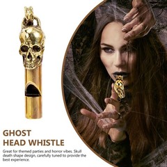 Metal Skull Whistle Portable Outdoor Whistle Loud Crisp -Saving Tool