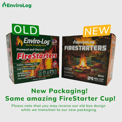 (2 Pack) Envirolog Fire Starters, 24 Ct, for Indoor and Outdoor Use 20 Min Burn