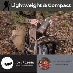 Onewind Lightweight Poncho Shelter, Solitary Shelter Cape Silnylon Emergency Sur