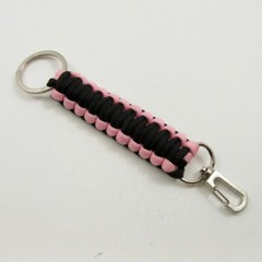 PARACORD KEYRING | Black and Pink 6″ 300 lb. Strength Survival Camping Gear
