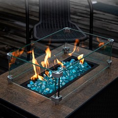 GASPRO 20 Pound Fire Glass Diamonds 1 Inch, Fire Pit Glass Rocks for Gas Fire…