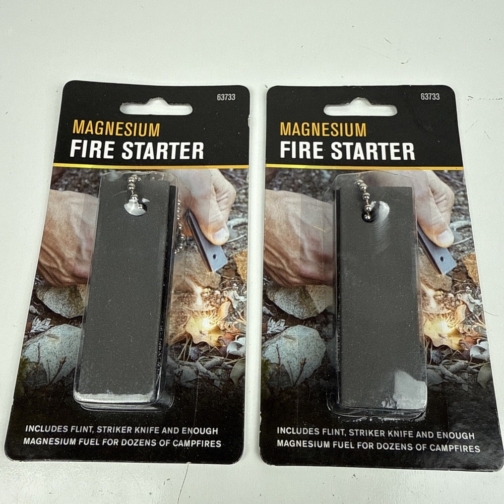 Two Magnesium Fire Starter Includes Flint Striker Knife To Fuel Dozens Of Fires