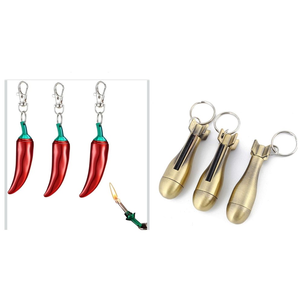 (6) Permanent Match Flint Matchstick Fire Starter, Keychain,Kerosene Refillable