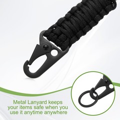 Paracord Lanyard, 550 Heavy Duty Keychain Necklace Lanyard (Black)