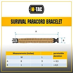 Survival Paracord Bracelet – Cord 12 ft (144 Inch) – Tactical Large Coyote