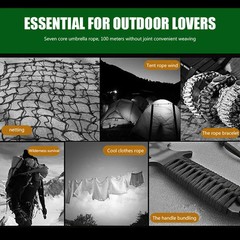 7 Cores 550 Paracord Cord 5 15 30 M Dia.4mm For Outdoor Camping Survival Lanyard