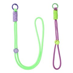 1Set Heavy Duty Paracord Keychain Lanyard for Keys , Green/Light Purple