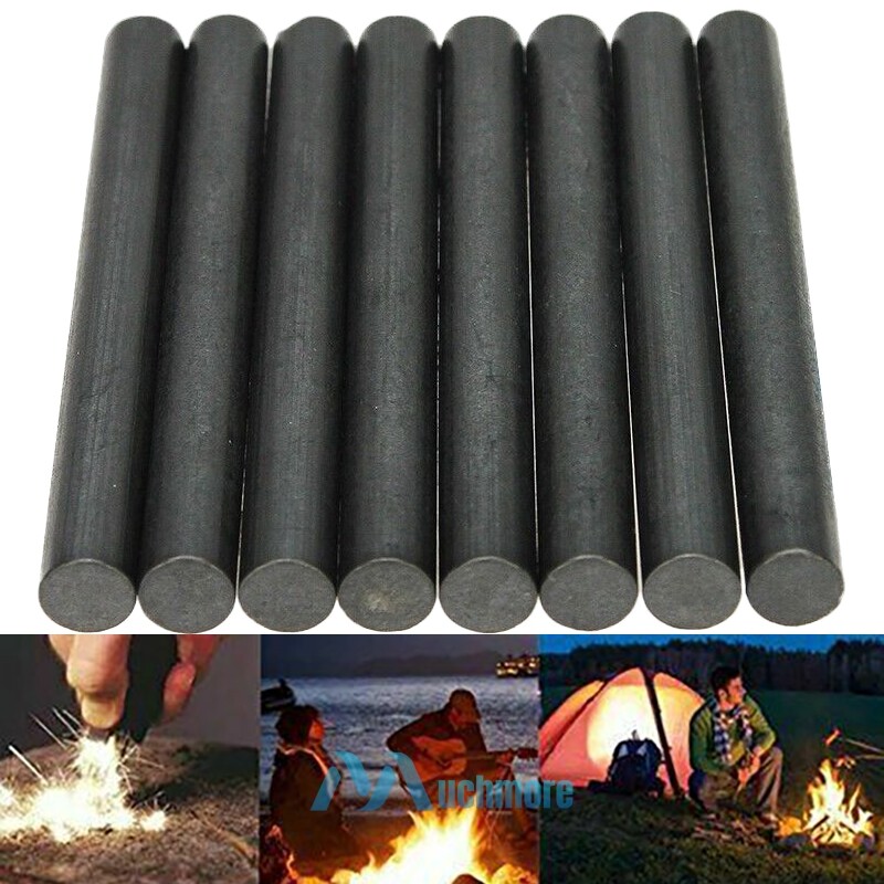 8Pcs Ferrocerium Rod 5/16″ Magnesium Flint Fire Starter Rods for Camping Hiking