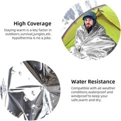 100 Pcs Medical Emergency Thermal Blanket Mylar Trauma Military Survival Silver