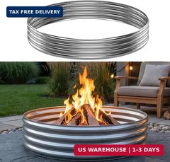 Fire Pit Ring for Outside Wood Burning, 48in Outdoor Fire Pit, Heavy Duty Steel