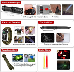 Emergency Survival Kit Bag First Aid Bug out Tactical Prepper Kit 222 Pcs Bag