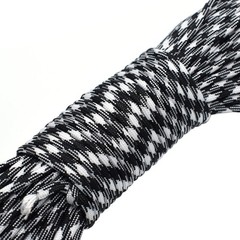 100ft Type III 7 Strand Core Paracord 550 Parachute (44# White+Black)