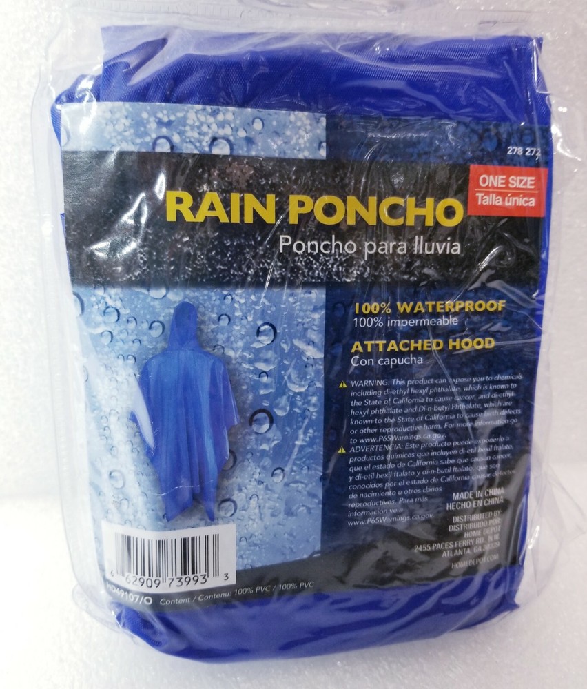PONCHO Mens Waterproof Rain Coat Travel Hoodie Hiking Gear Survival Backpacking
