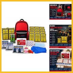 Ready America 70280 72 Hour Emergency Kit, 2-Person, 3-Day Backpack, Includes Fi