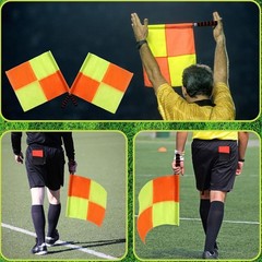 Soccer Referee Flag,Checkered Linesman Flags Set with Storage Bag,Metal Pole …