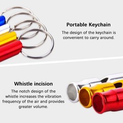 36 PCS Extra Loud Aluminum Whistle with Key Chain, 3 Sizes Emergency Situatio…