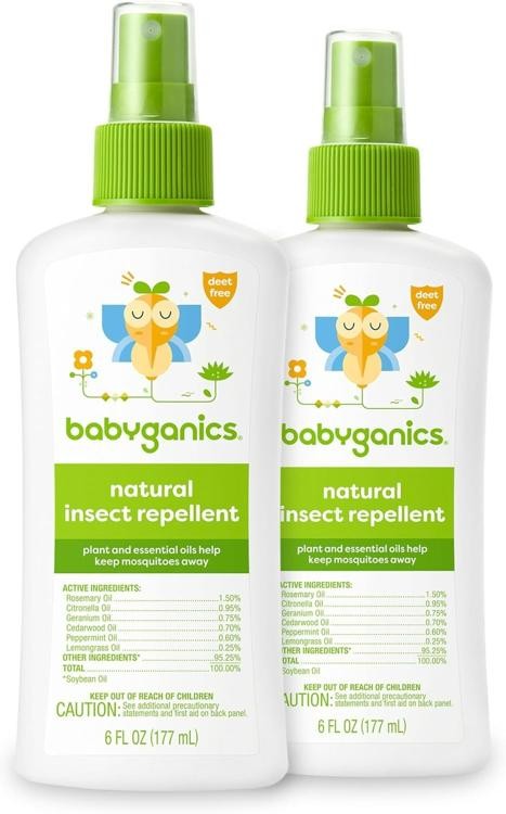 2 pk Babyganics Insect Repellent – 6 fl oz Spray Bottle: DEET-Free, With Soybean